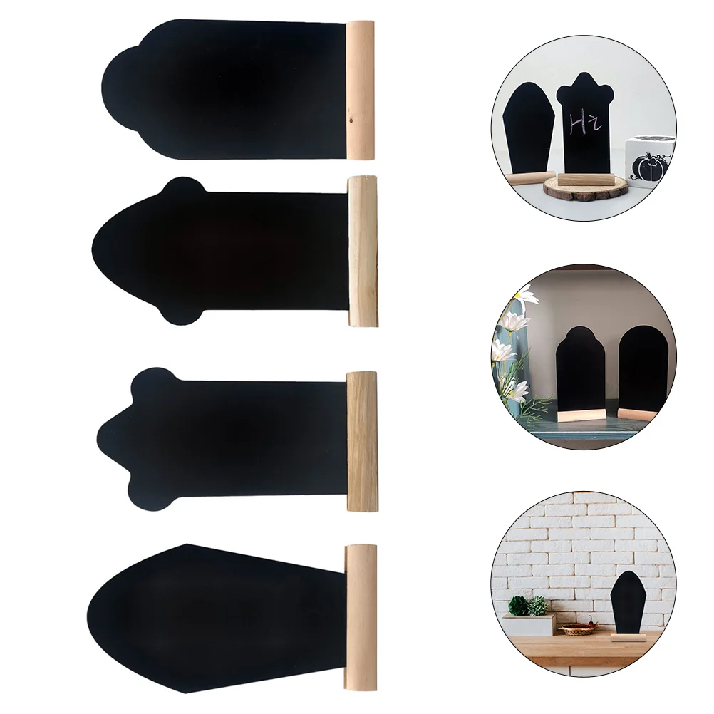 4 шт. деревянные надгробия украшения эмблемы для досок поделки пасхальный мел