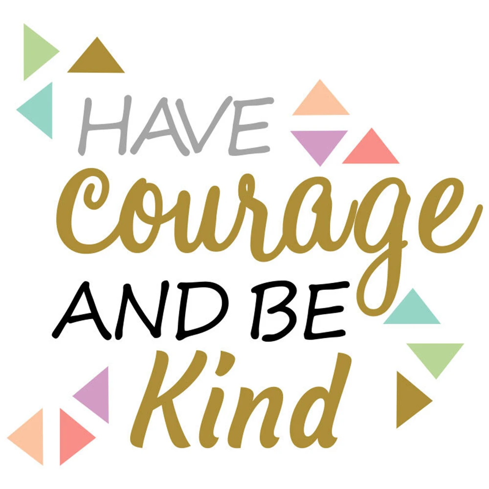 Смелость и доброжелательность вдохновляющая надпись Зеркальная Наклейка на