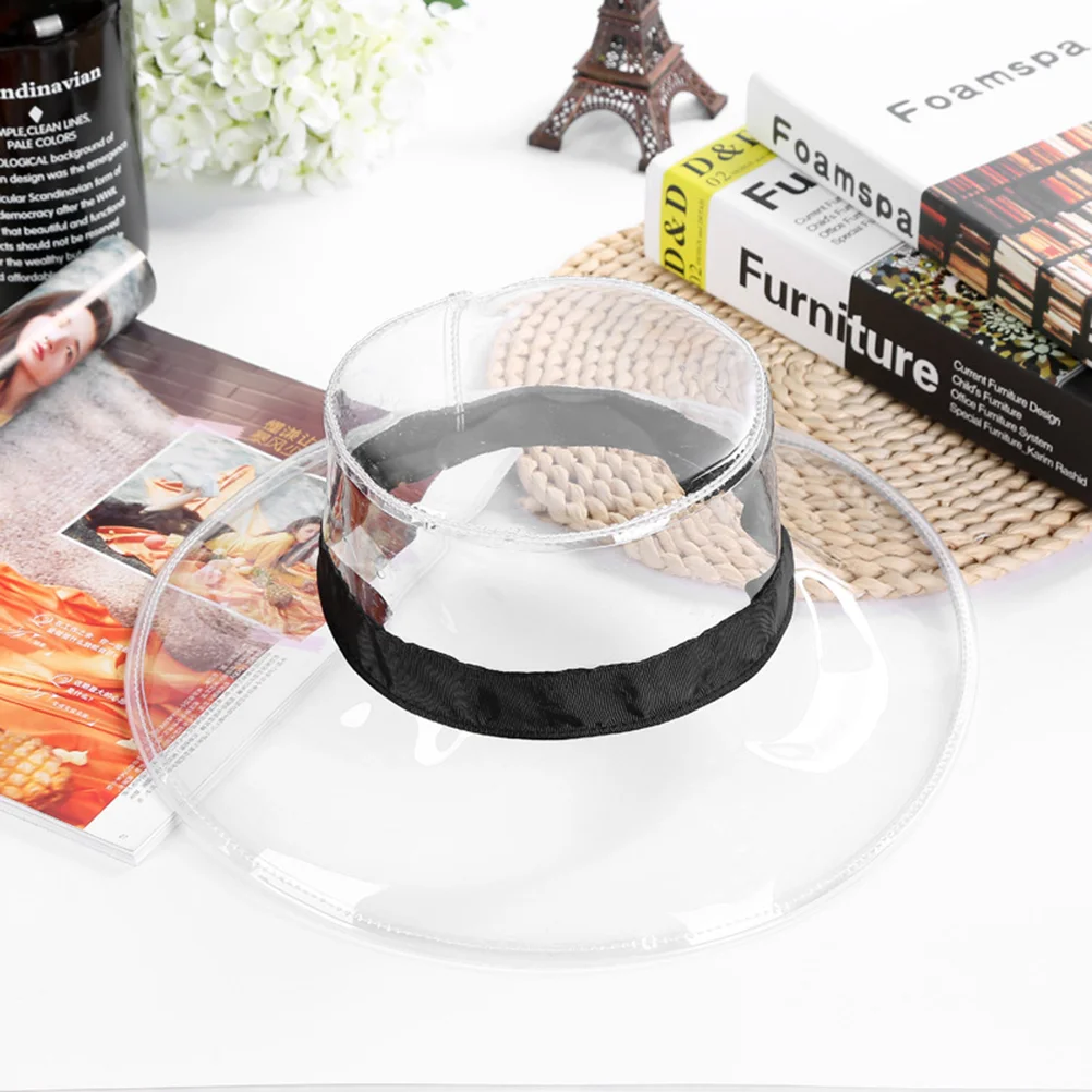 

1Pc Waterproof Bucket Hat Transparent Fisherman Hat Personalized Creative Headwear (Black)