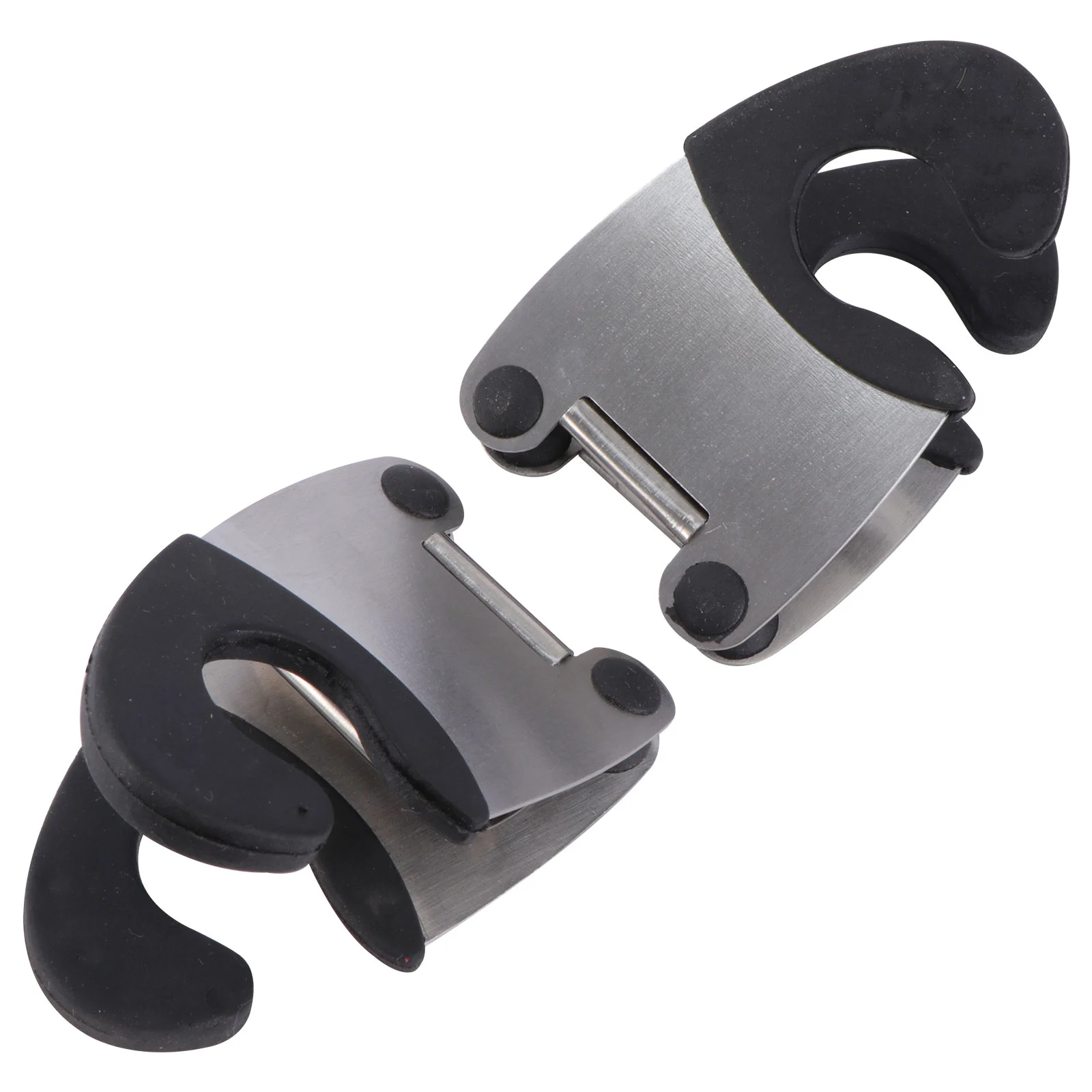 

2PCS Stainless Steel Spoon Holder Anti-scald Rubber Pot Clip Kitchen Gadget Spatula Utensil Rest (Black)