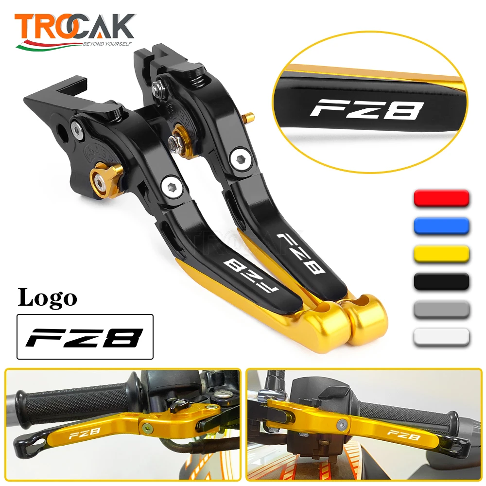 Новый логотип FZ8 CNC Складные Выдвижные рычаги тормозной муфты мотоцикла для Yamaha FZ