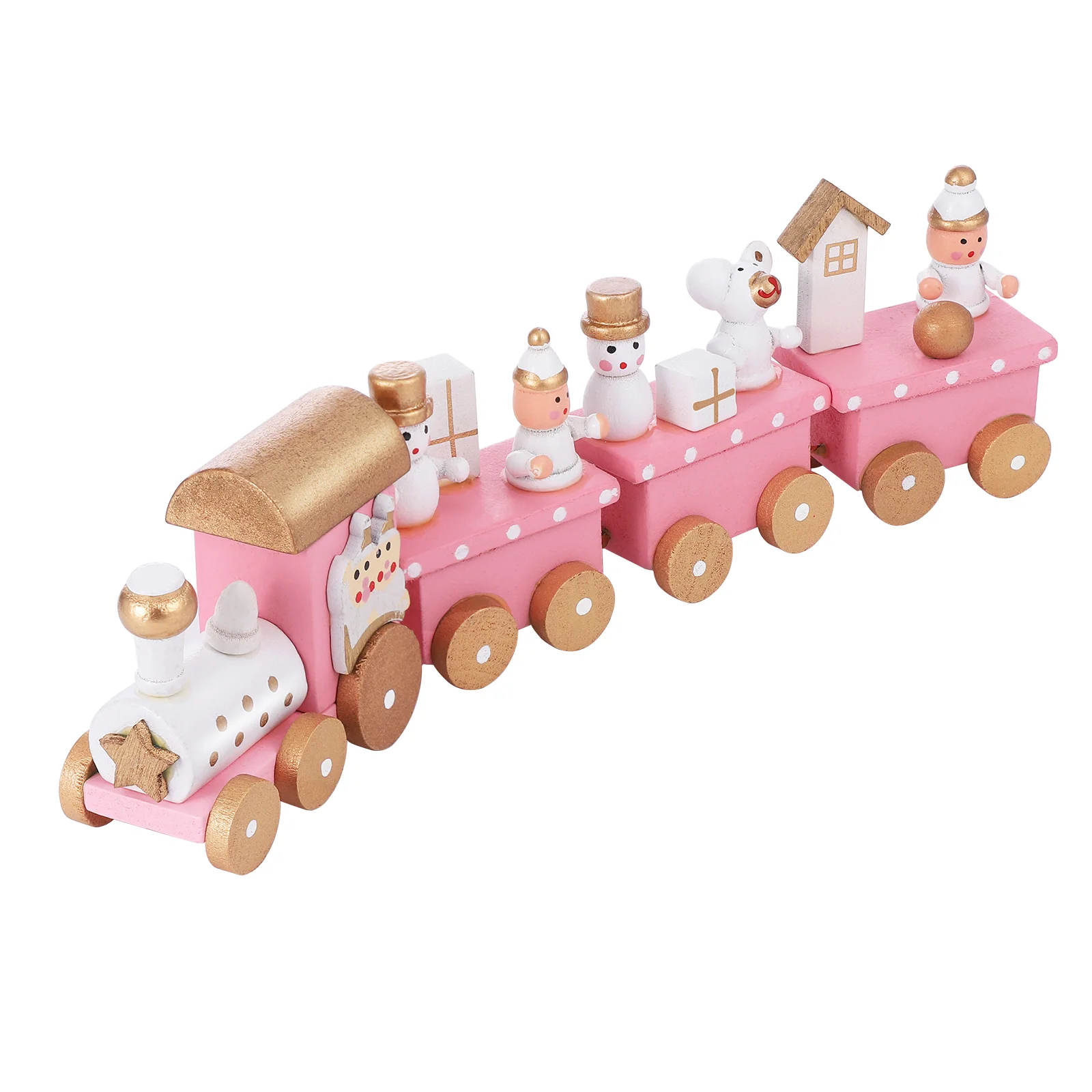 

Gift Pink Home Decor Christmas Toy Train Four Section Christmas Tree Party Desktop Child