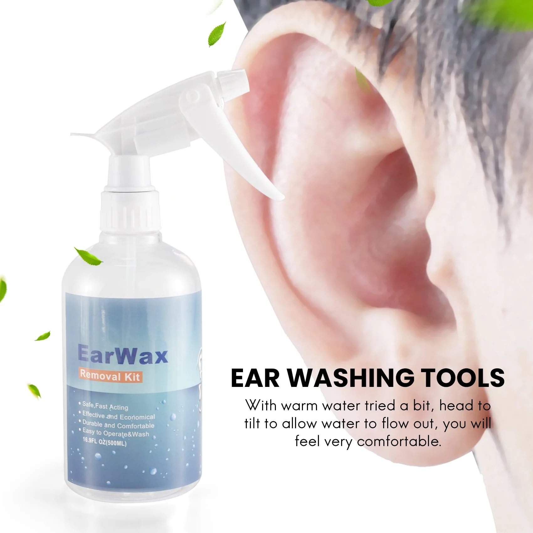 Набор для очистки ушного орошения 500 мл набор удаления воска с шприцом мытья ушей