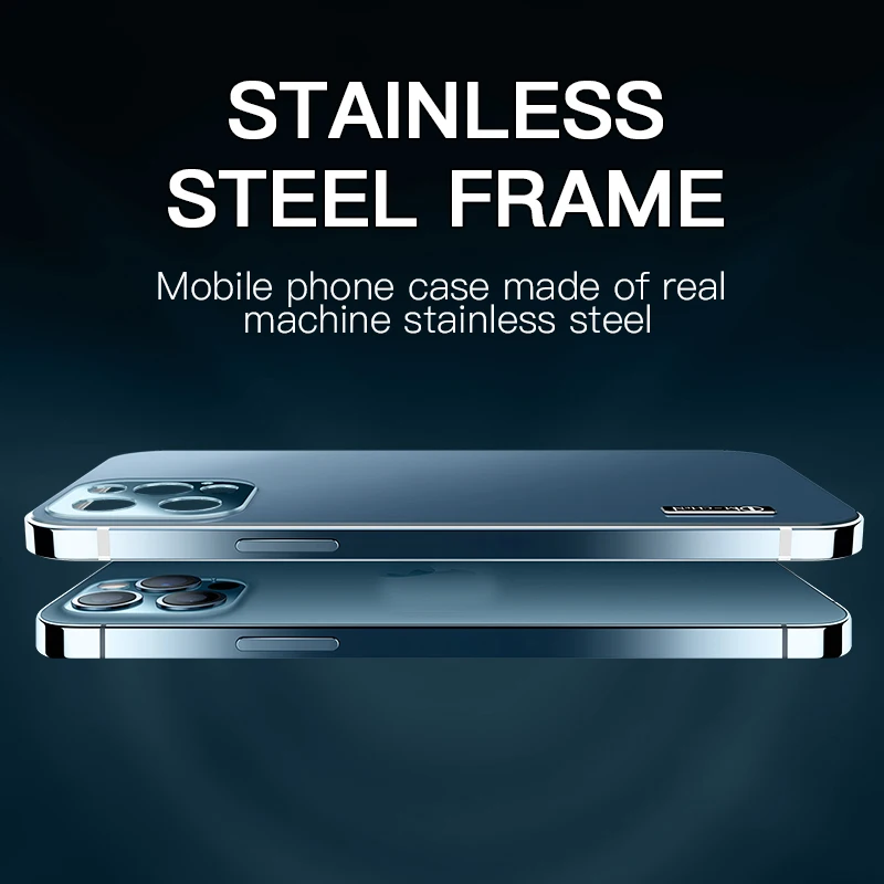 Металлический алюминиевый чехол для телефона из нержавеющей стали iPhone 13 12 Pro Max