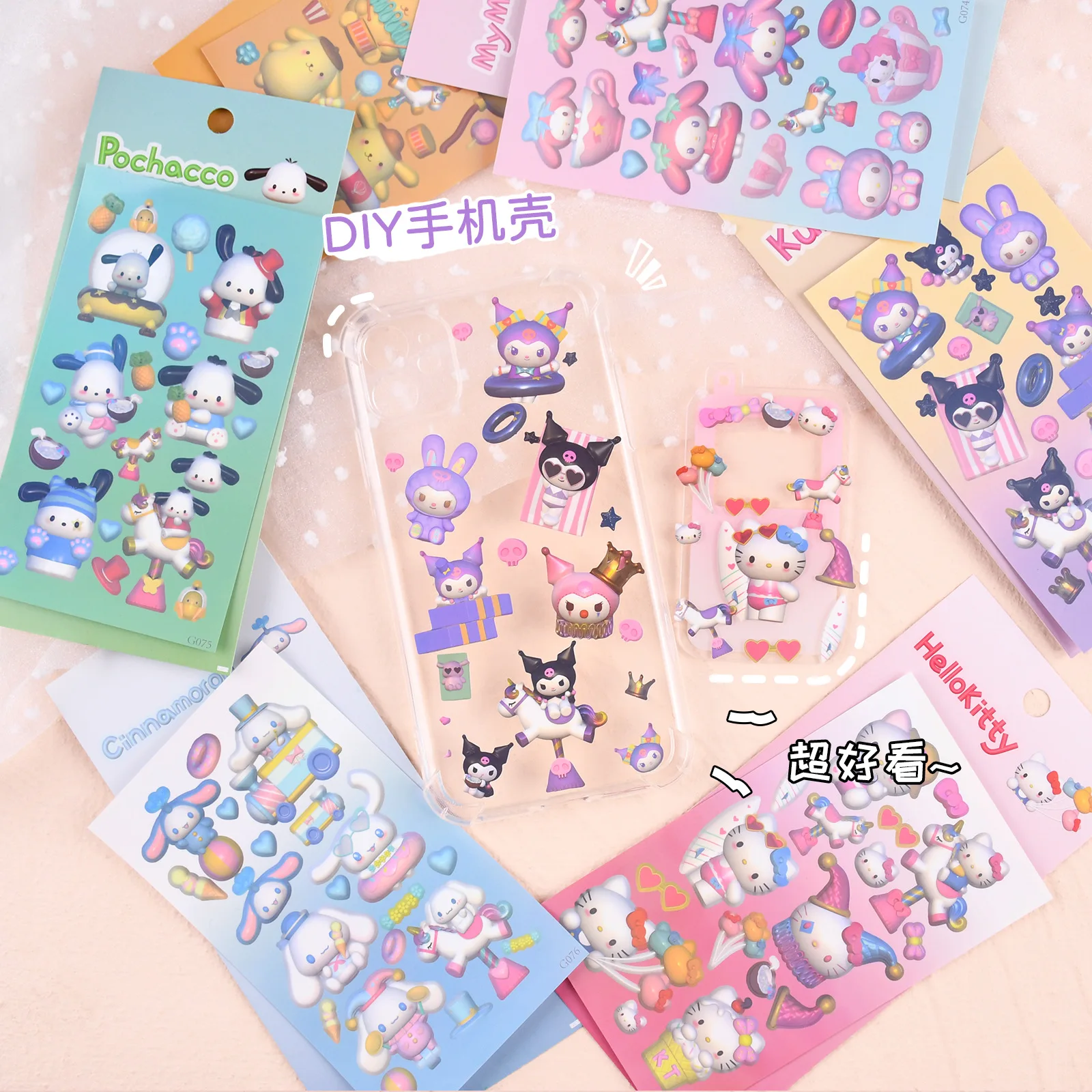 

Sanrio аниме наклейки Моделирование DIY дорожный пакет автомобиль ноутбук Ipad книжка милый Hello Kitty Kuromi Cinnamoroll детский