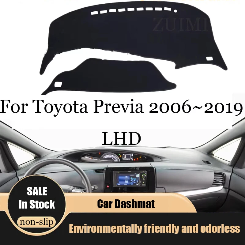 Фото Накладка на приборную панель ZUIMI (коврик) для Toyota Previa 2006-2019 (левый/правый руль), защита от солнца и пыли №1