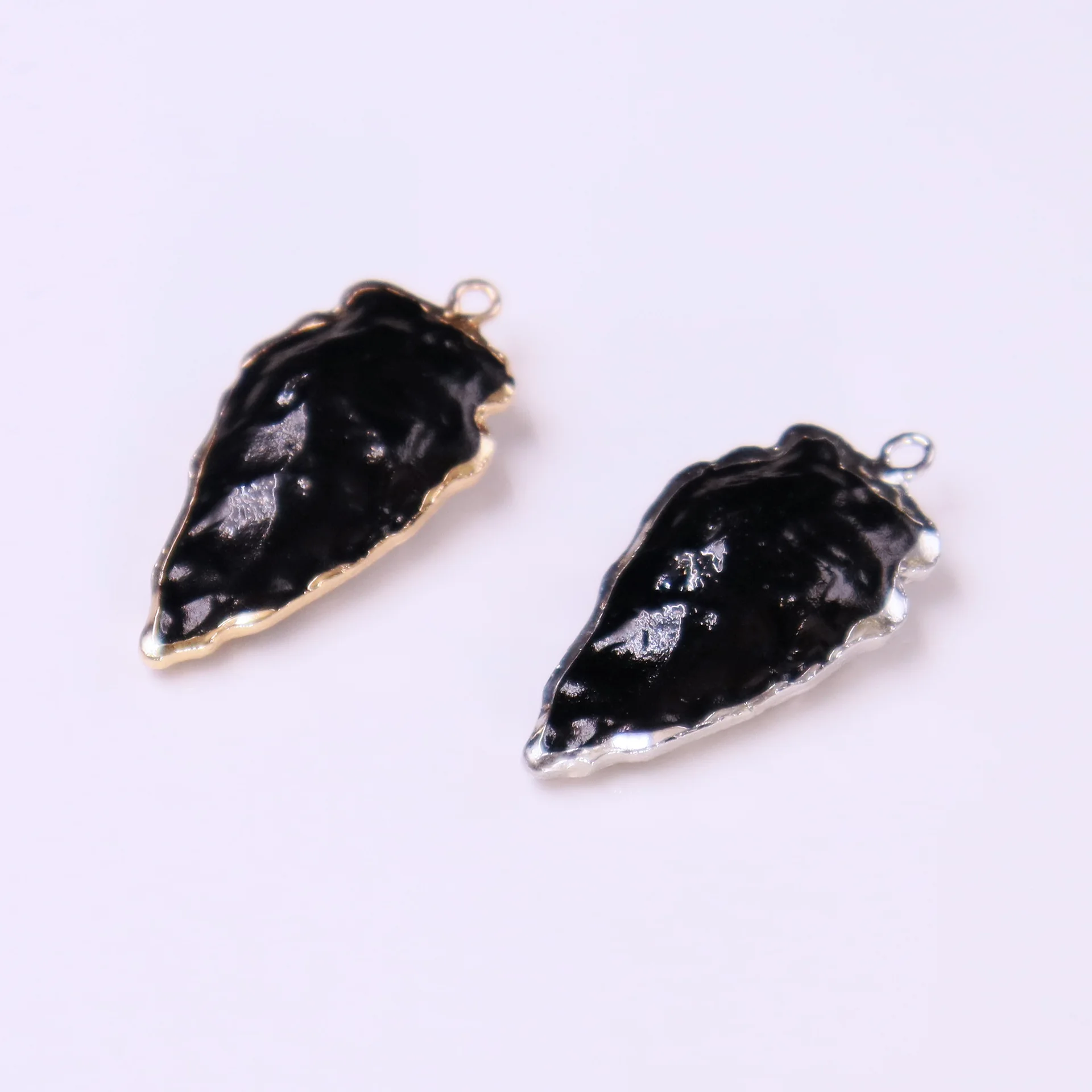 Черные обсидиановые подвески в стиле панк 1 шт. очаровательные мужские ювелирные