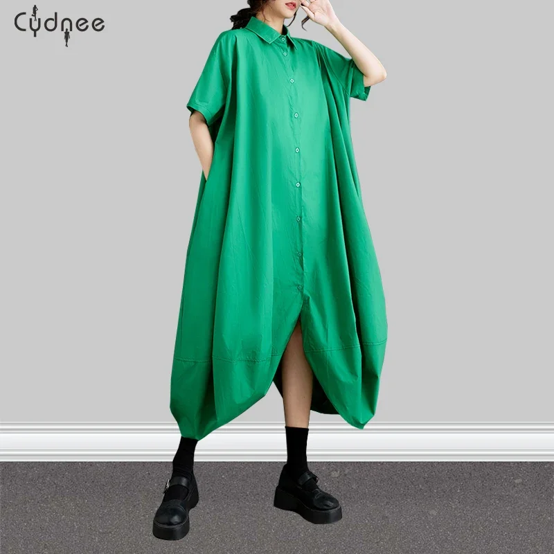 Платье женское однотонное свободного покроя повседневное простое милое длинное