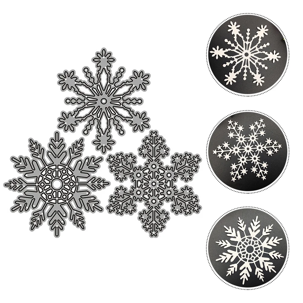 

3 Snowflake Cutting Christmas Metal Cutting Snowflake Die- Cuts for Scrapbooking Making DIY Craft ( )