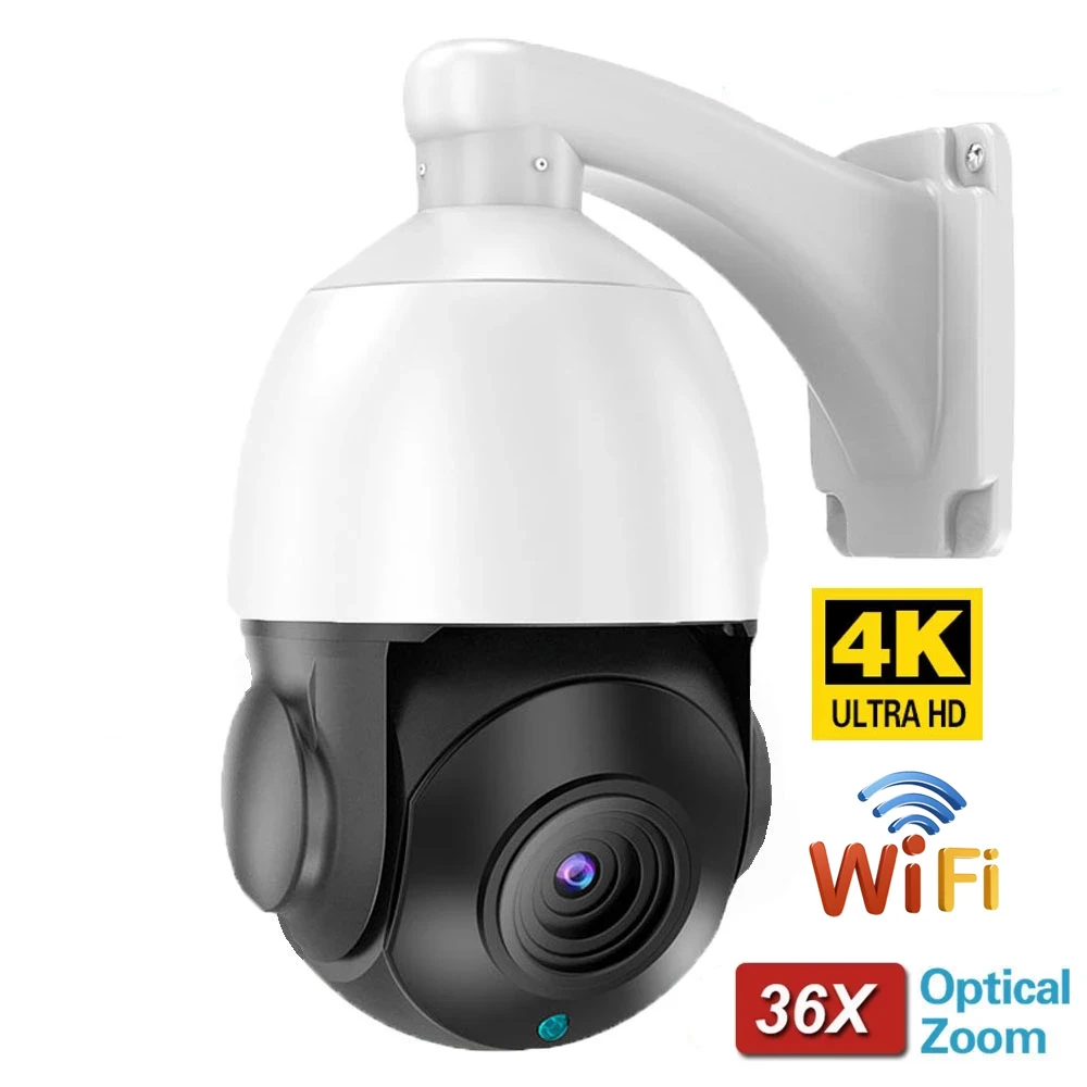 4K 8MP 36X ZOOM WIFI Support Hikvision Protocol Humanoid Auto Track Car PTZ Speed IP Camera 256GB Sd Card