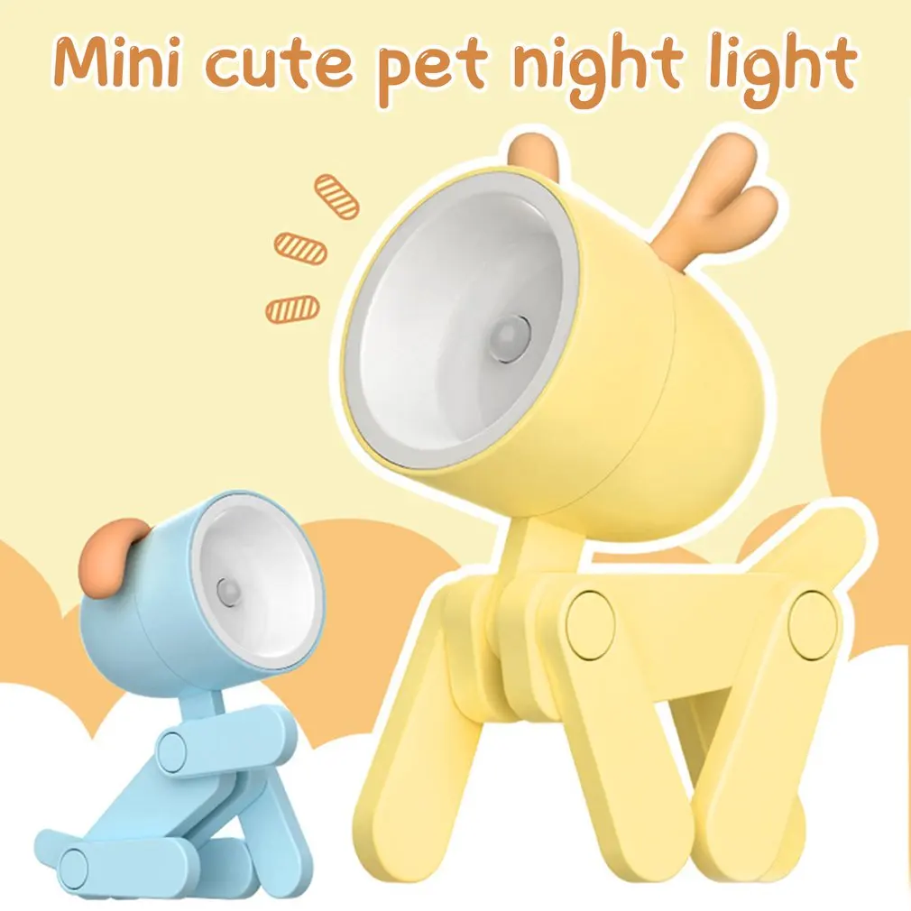 

Светодиодная настольная лампа, ночник с милыми питомцами, собаками, оленями, подарок для студентов, декоративный светильник для защиты глаз для детской, спальни, гостиной