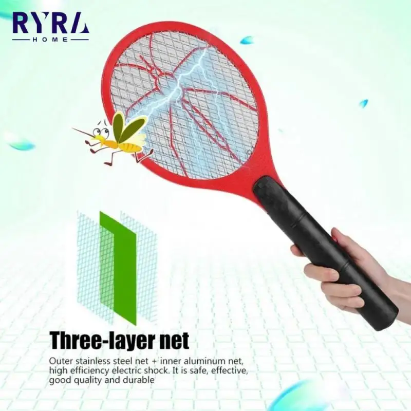 

1pc Electric Mosquito Swatter Cordless Battery Power Electric Insects Killer Home Supplies Summer Electric Fly Swatter Handle