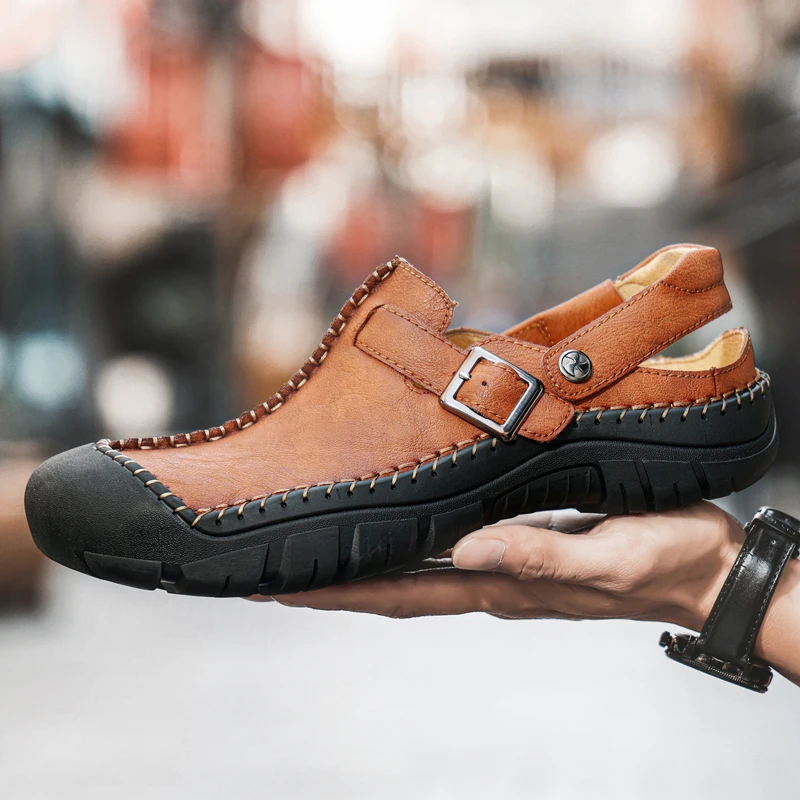 HIKEUP Men's Walking Shoes Outdoor Sandals Lightweight Comfortable Men's Casual Shoes Fashion Slippers Plus Size High Quality