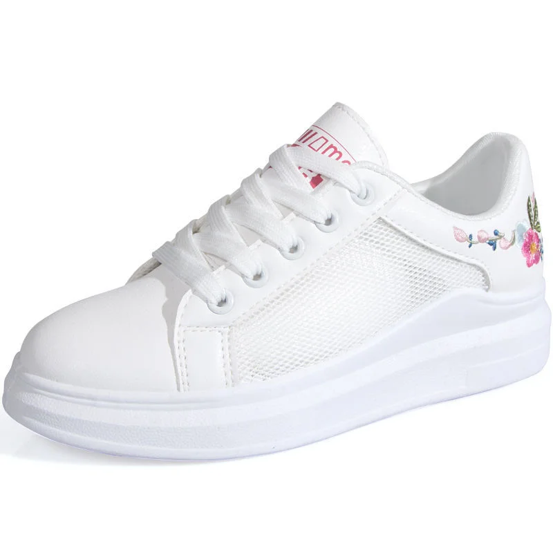Mesh Breathable Embroidery Women's Sneakers Womens Woman Vulcanize Flat Sport Shoes for Women 2021 Woman's Shoe Zapatillas Mujer