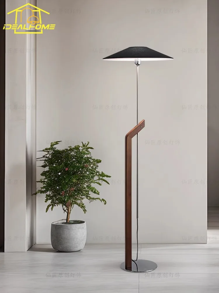 Японская Напольная Лампа Wabi-sabi из твердой древесины Регулируемая лампа