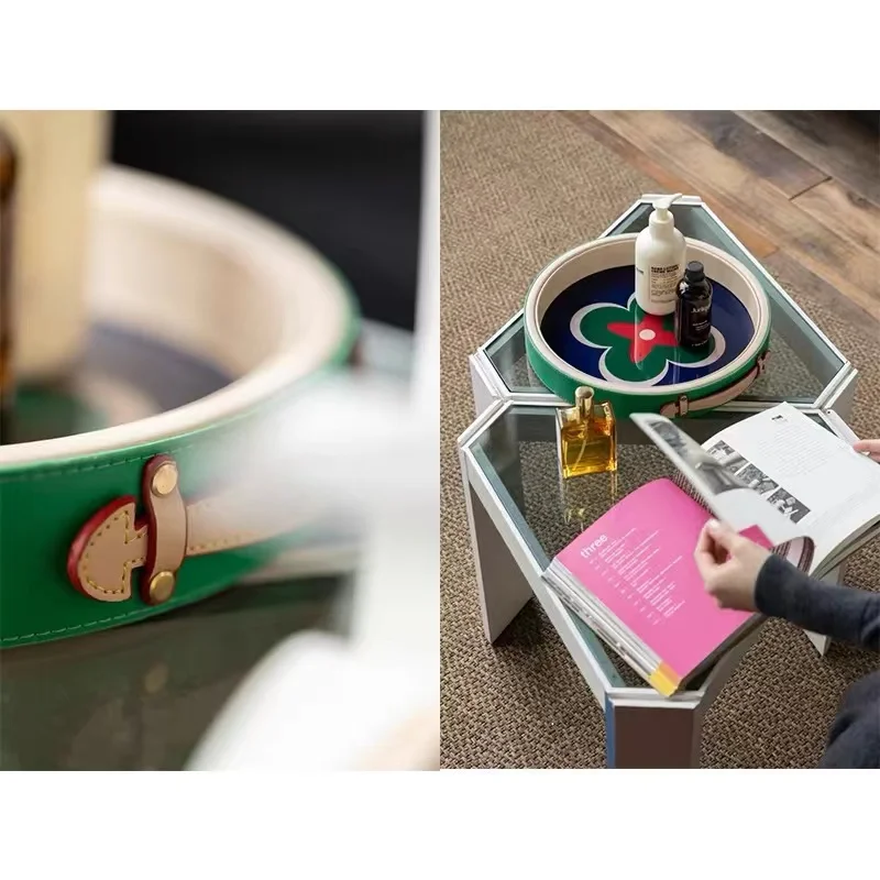 Rinoart винтажная серия орехового дерева диск для хранения ювелирных изделий