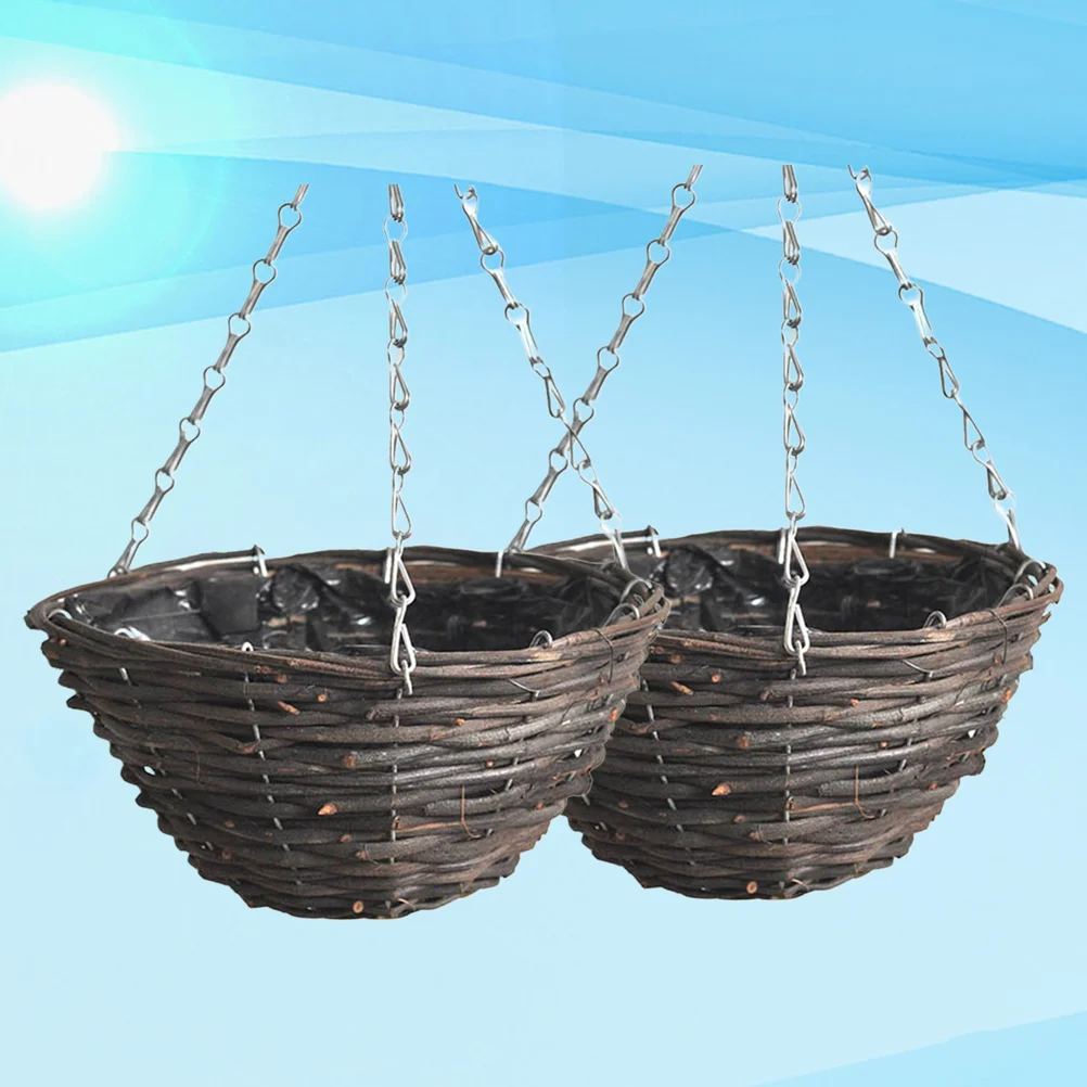 

Rustic Farmhouse Planters Straw Hanging Planter Wicker Hanging Planter Straw Hanging Planter