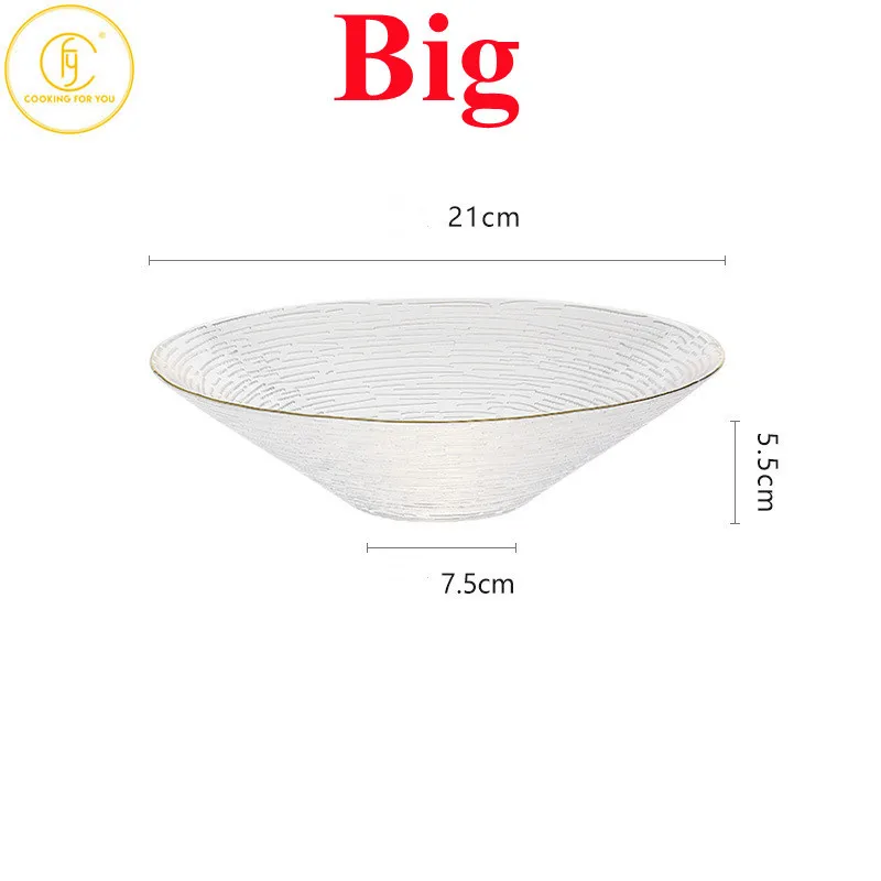 Household Glass Round Serving Plate Restaurant Dessert Fruit Snacks Bread Tray Kitchen Specialty Plates Tableware Dinnerware |