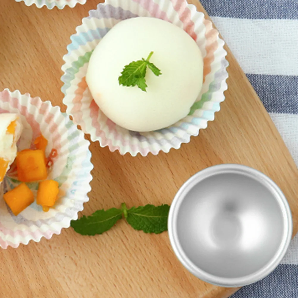 

Bath Bombbaking Cake Molds Sphere 3D Pan Salt Tart Semi Fondant Soap Pans Cupcake Making Egg Metal Set Hemispheres Dessert