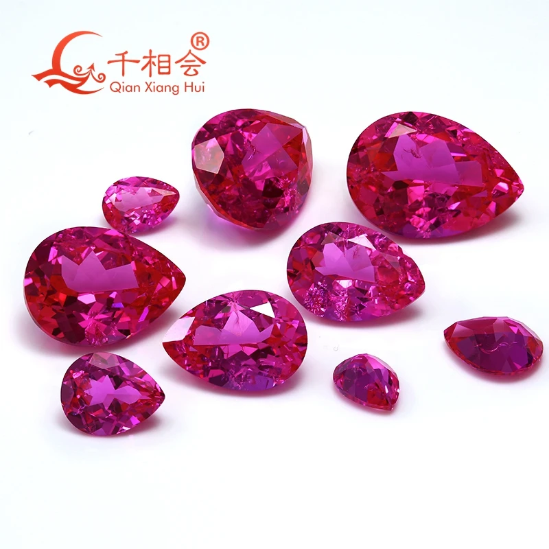 Розово-розовый/морганит розового цвета в форме груши созданный лаборатории
