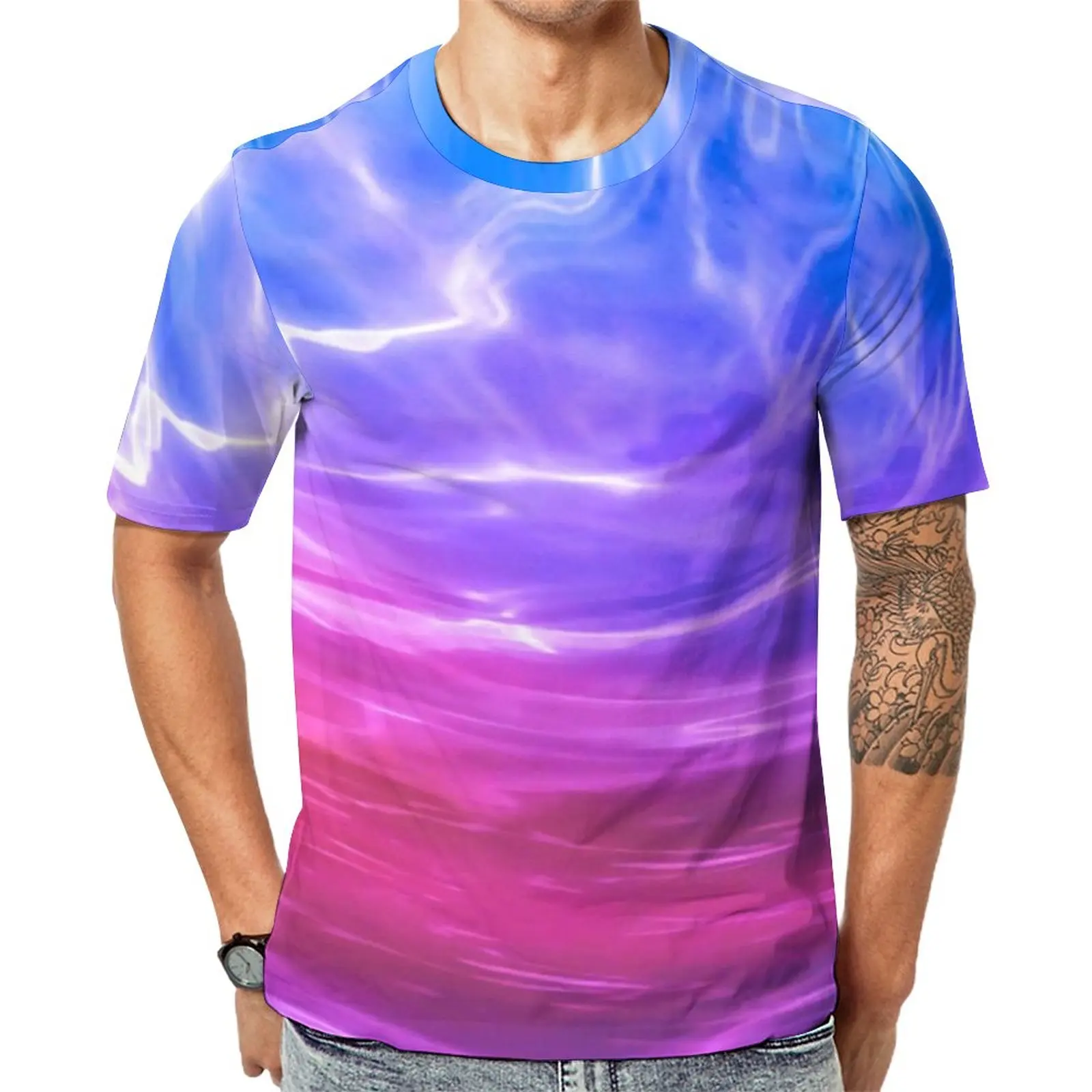 

Синяя, розовая, фиолетовая футболка с жидкостью, мужские футболки с абстрактным рисунком в стиле хиппи, Оригинальная футболка с графическим рисунком, Забавные топы большого размера с коротким рукавом