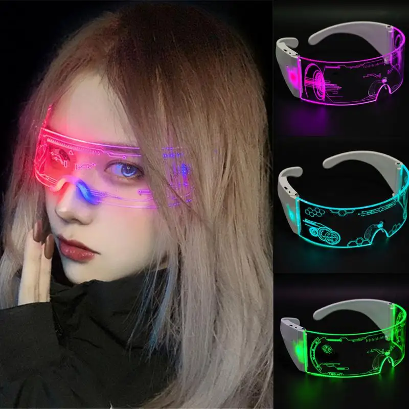 

Colorful Glasses Frames Rechargeable Glow Party Glasses Music Festival Futuristic Technology Unisex Luminous Party Glasses