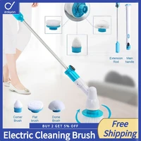 electric cleaning turbo scrub brush adjustable waterproof cleaner wireless charging clean bathroom kitchen cleaning tools set