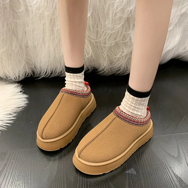 

Женские зимние ботинки с низким вырезом, сохраняющие тепло 2023, повседневные и удобные женские зимние ботинки с круглым носком на толстой подошве