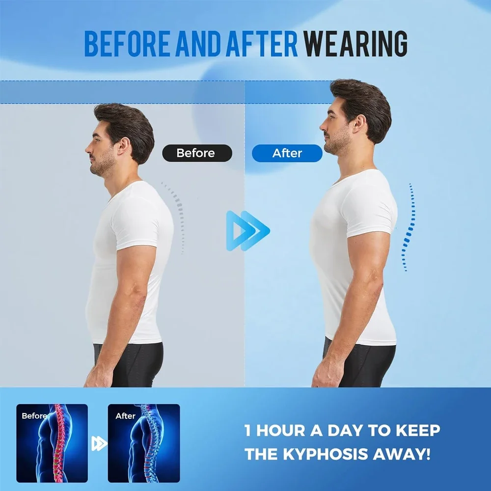1 шт. корректор осанки для спины женщин и мужчин - регулируемая полная поддержка