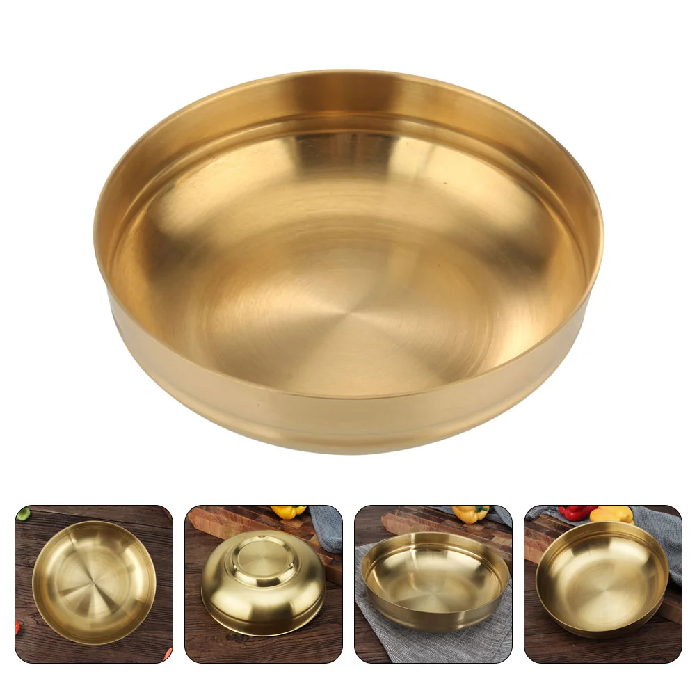 

Bowl Bowls Noodle Steel Stainless Rice Metal Kitchen Soup Salad Korean Cold Serving Thickened Double Layer Restaurant Mixing