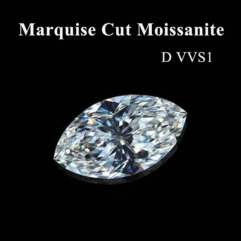 0.05-10ct Rare Marquise Cut Moissanite Loose Stone D Color VVS1 Lab Grown Super White Certified Marquise Moissanite Diamond