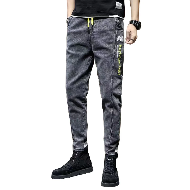 

Fashion Brand 2022 Spring Baggy Men Clothing Black Stacked Jeans Boy Loose Corset Overalls Casual Streetwear Pants Denim Factory