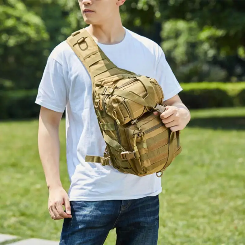 

Нагрудная сумка на ремне для мужчин и женщин, Военная Тактическая Спортивная Дорожная сумка-слинг на 15 л, мужская и женская сумка через плечо, для пешего туризма, кемпинга