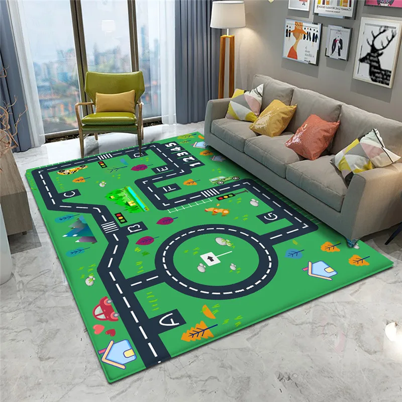 

Square Flannel Cute Cartoon Pattern Rug Animated Kids Art Deco Carpet Modern Home Living Room Floor Mats Bedroom Rug