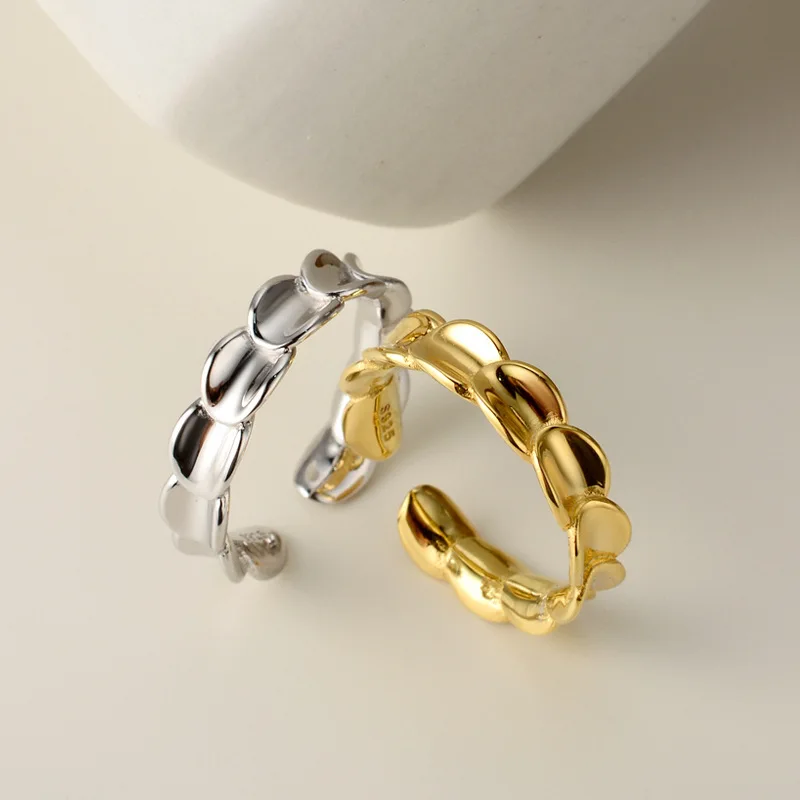 

Youth of Vigor Geometric Oval Disc Solid 925 Sterling Silver Ring Gold Tone Party Rings R1155