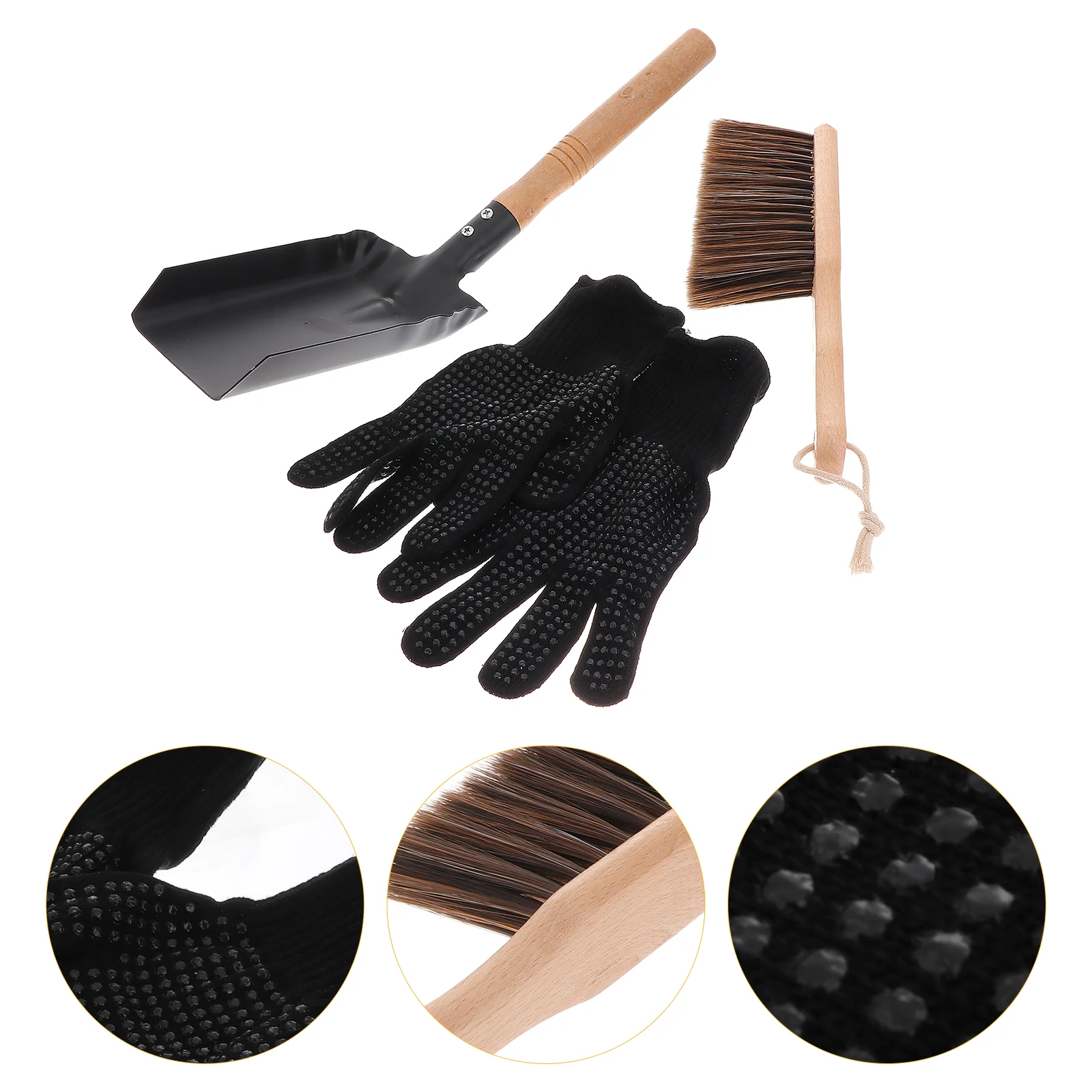 

1 Set Fireplace Ash Shovel Kit Fireside Ash Shovel Brush Fireplace Cleaning Tool