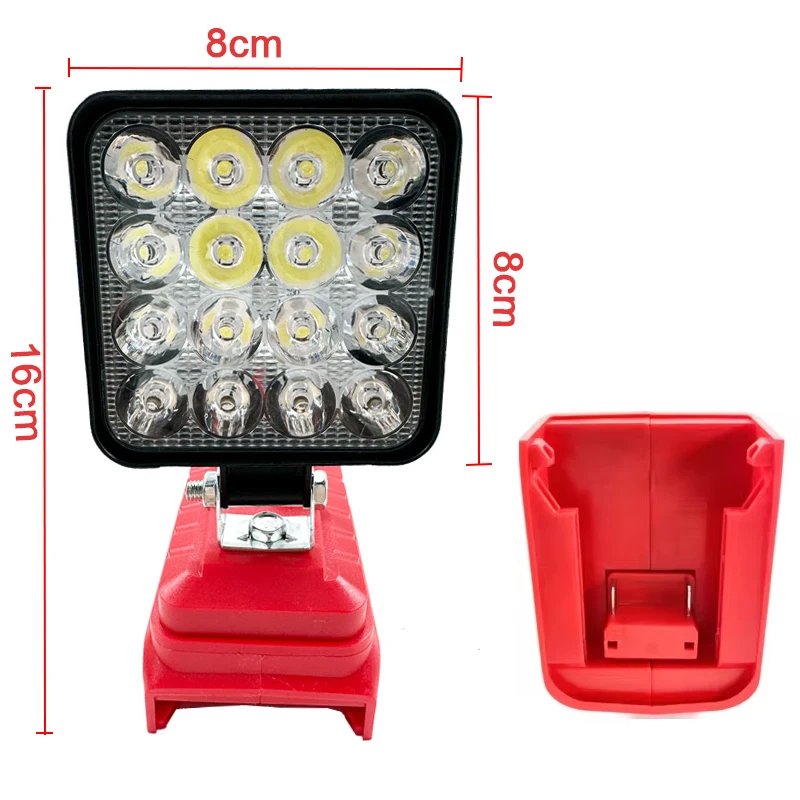 Портативная светодиодная лампа, рабочий свет для Milwaukee, 18 В, литий-ионный аккумулятор, беспроводные прожекторы, аварийное освещение для кемпинга, рыбалки