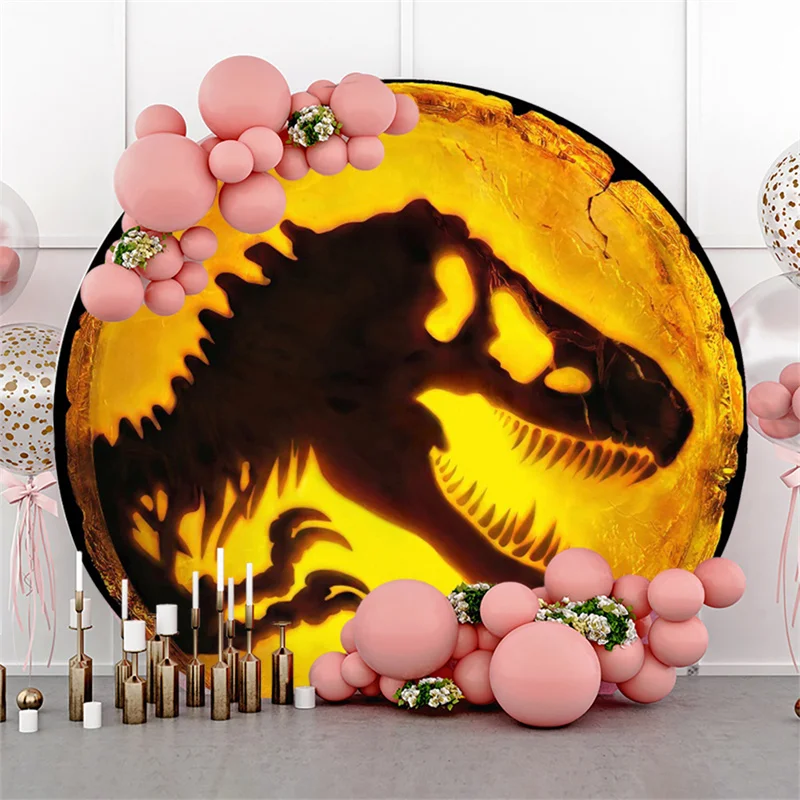 

Round Dinosaur Birthday Party Decorations Custom Background Wedding Decoration Children's Photozone Backdrops Wall Backgrounds