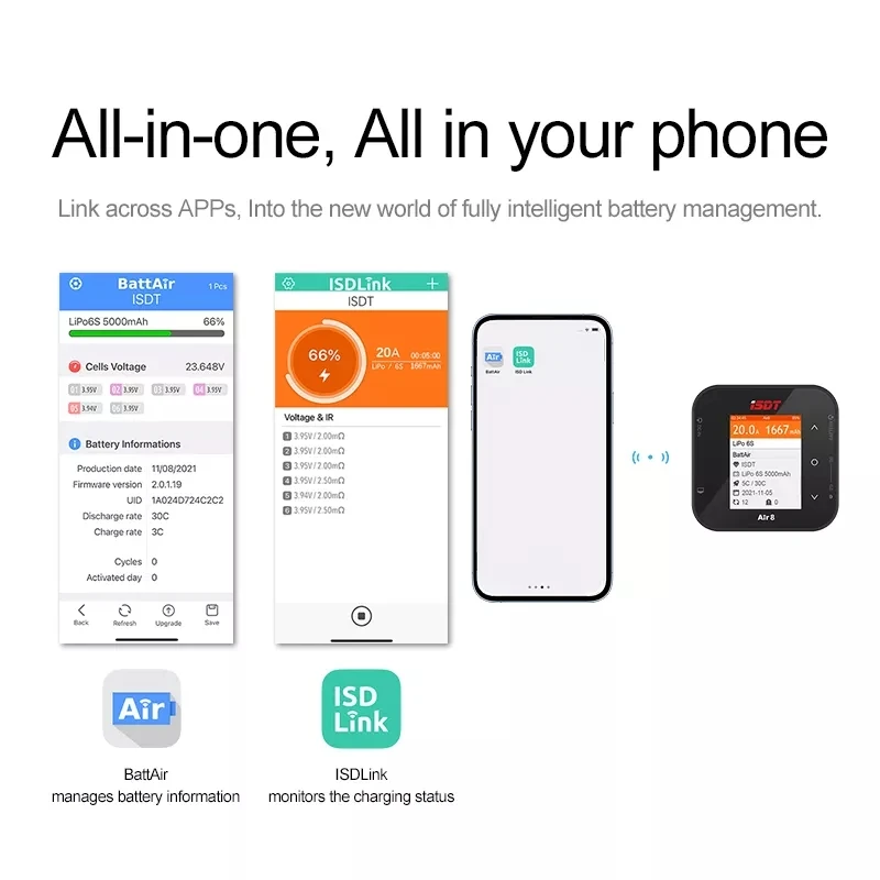 Дешево ISDT Air8 Lipo балансирующее зарядное устройство Dis зарядное устройство 20A 500 Вт DC 1-8S Li-Po Li-Hv Li-Fe Li-Ion NiMH Ni-Cd Pb NotWith 2 бесплатных плагинов