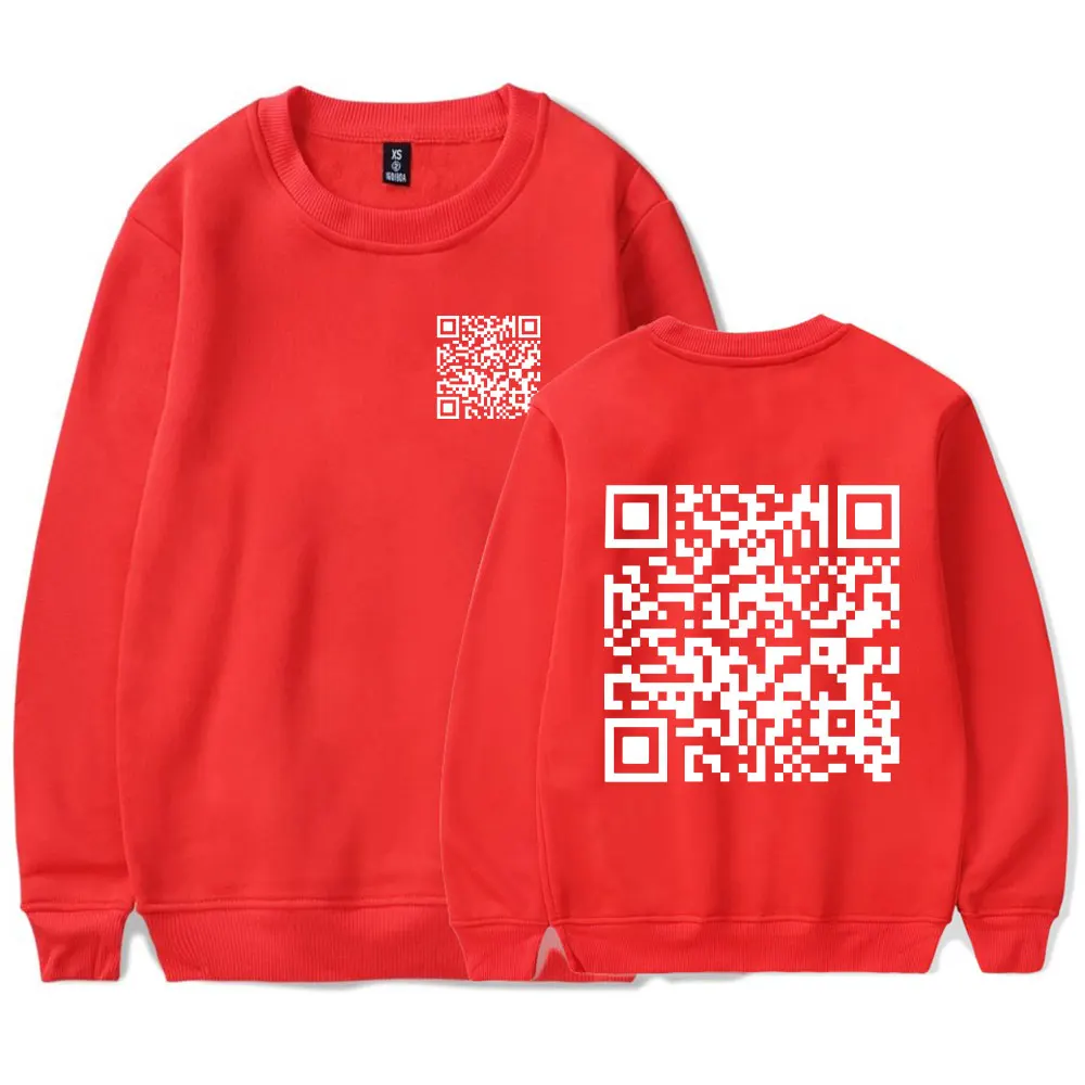 Забавный свитер с цифровым QR-кодом Fu You QR Code толстовка круглым вырезом без шапочки
