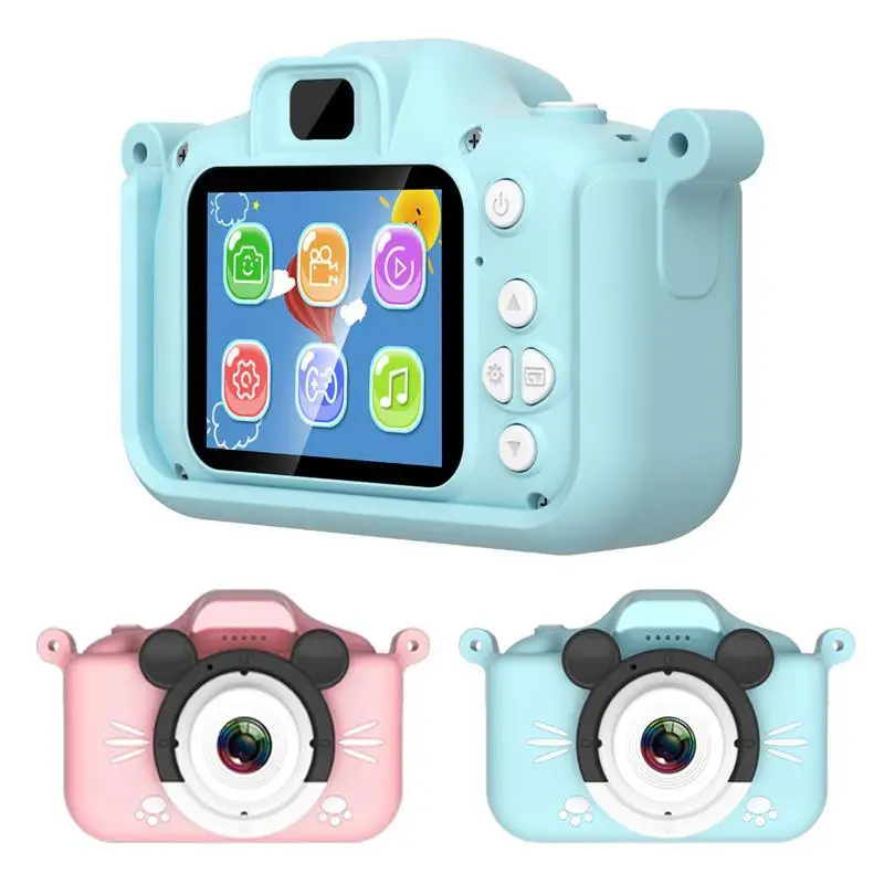 

Детская видеокамера портативные Мультяшные игрушки 1080p Hd Передняя и задняя двойная камера s подарок на день рождения для мальчиков и девоче...