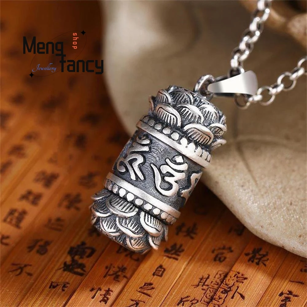 Тайские серебряные амулеты с мантрой Leng Yan девиз из шести слов Ретро подвеска