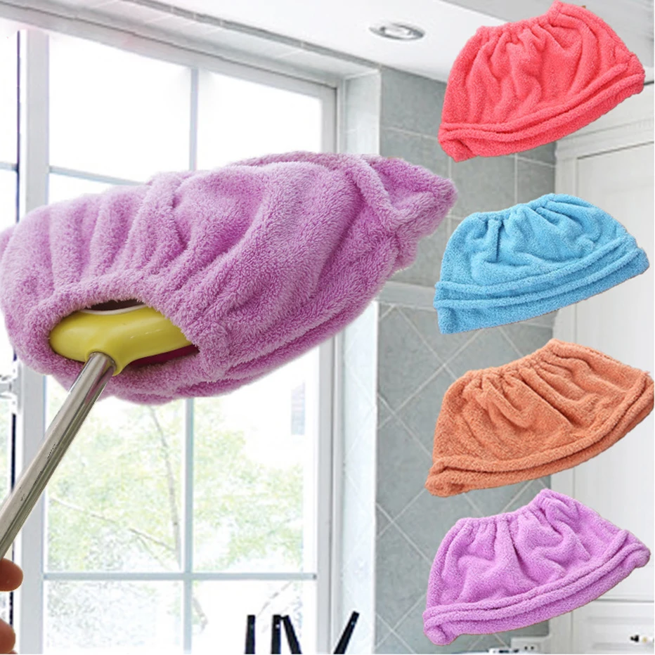 

Multi Function Coral Velvet Broom Cover Cloth Floor Mop with Reusable Microfiber Absorbent Mop Household Cleaning Accessories