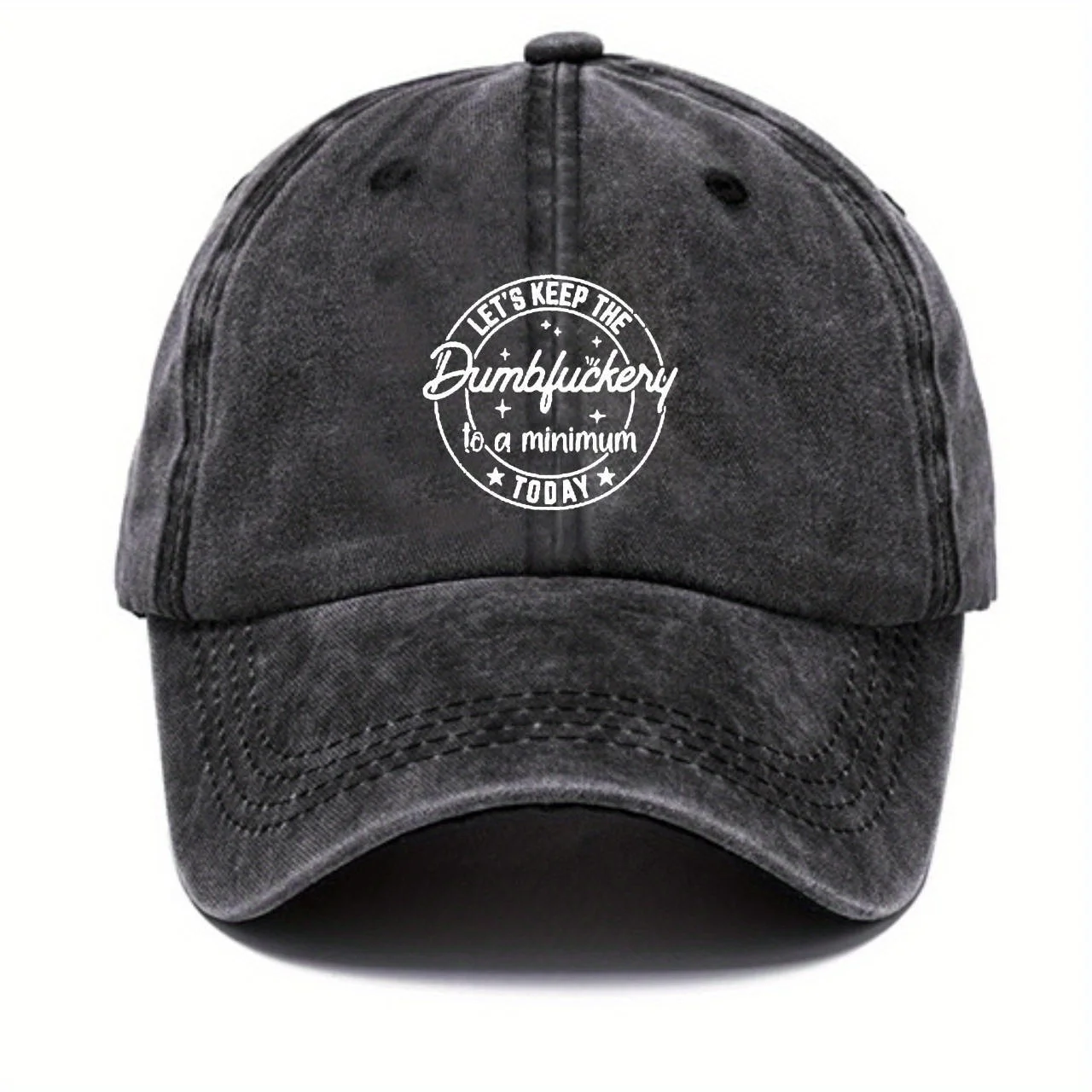 

New 2023 Unisex Washed Distressed Vintage Funny Letter Print Baseball Cap