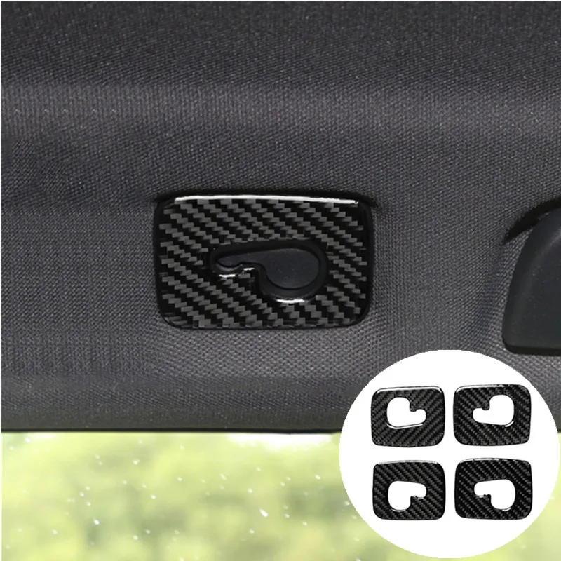 

4Pcs Car Interior Roof Hook Carbon Fiber Decorative Sticker For Audi Q7 2016-2019 Styling Accessories