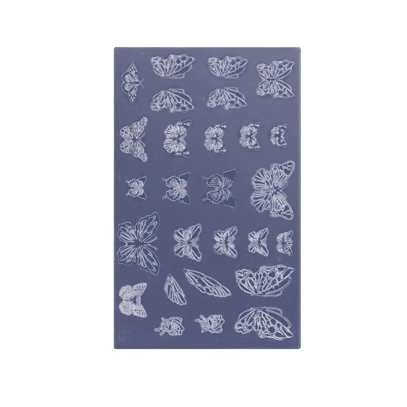 

E0BF Butterfly Embossing Art Mold Silicone Carving Mould Diy Girl Art Tool
