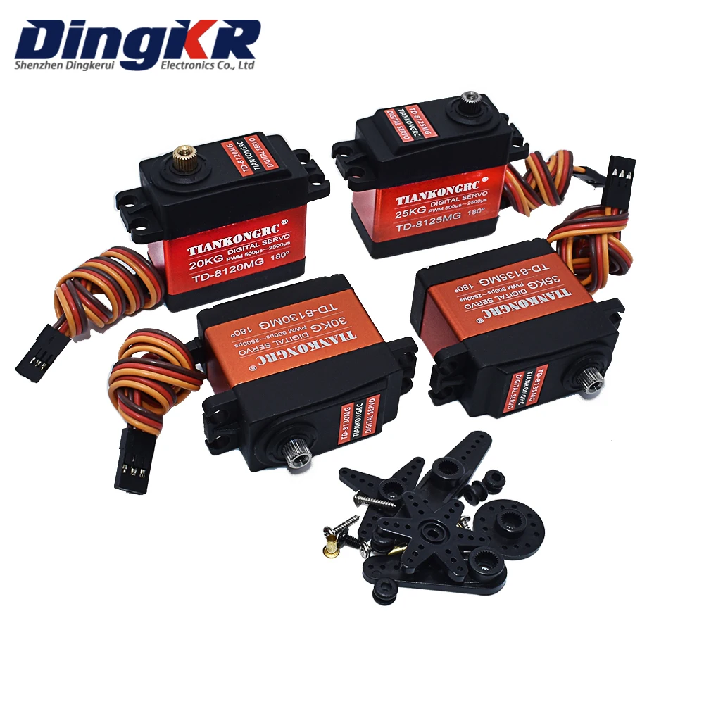 Водонепроницаемый цифровой серводвигатель с металлической шестерней, с крутящим моментом 20, 25, 30 кг, угол 180 для радиоуправляемого автомобиля, модель автомобиля, телефон
