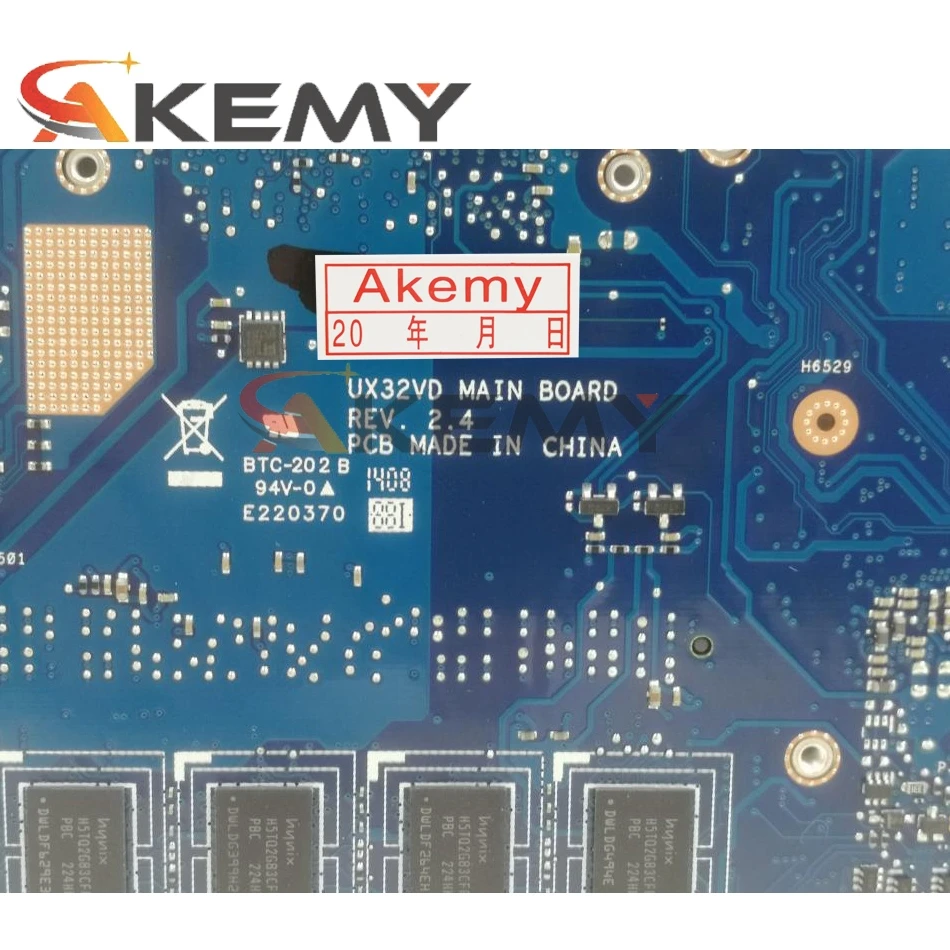 Материнская плата ноутбука Akemy UX32VD для ASUS оригинальная основная плата 2 ГБ ОЗУ I5-3317U GT620M-GPU on.