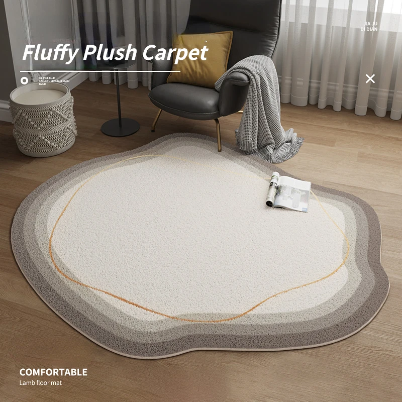 

Luxurious Irregularly Thickened Carpets for Living Room Decoration Fluffy Large Area Rugs Bedroom Carpet Floor Mat Customizable