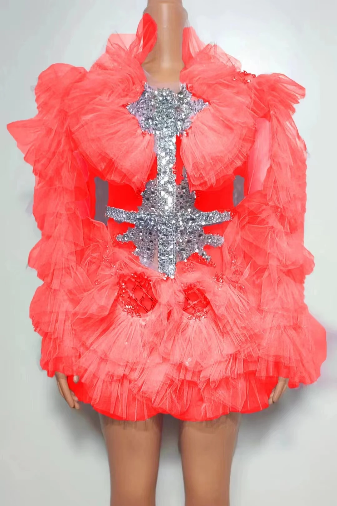 Искрящиеся бриллианты Crysta сексуальное Сетчатое просвечивающее облегающее